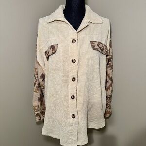 12th Tribe x Salty Blonde Nolita Long Sleeve Shacket Size Small